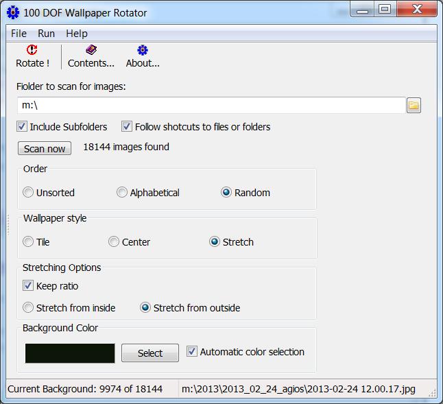 100dof wallpaper rotator 1.6 screenshot